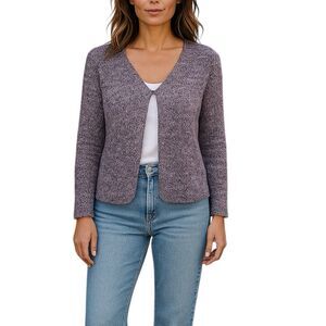 Jones New York Cardigan Sz Large Sweater Open Button Casual Trendy Modern Boho